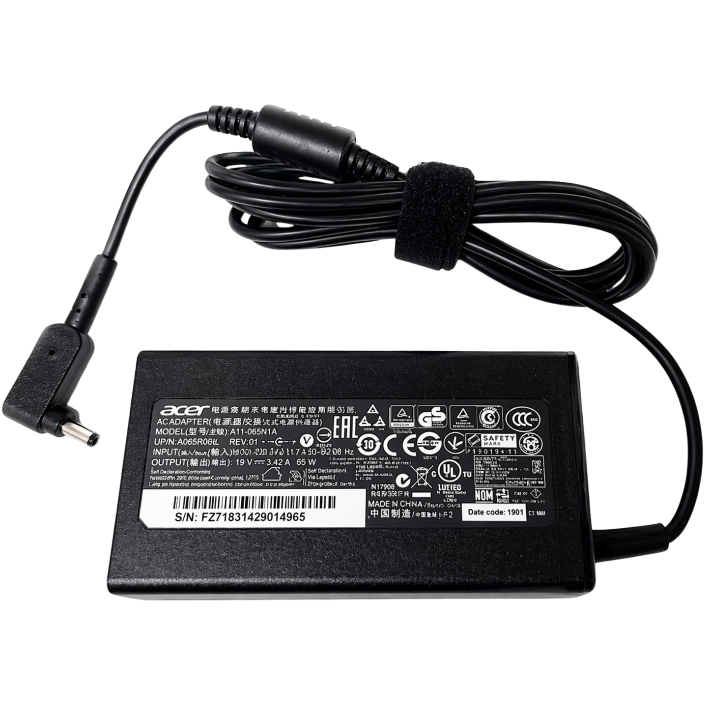 Cargador acer aspire original 19V 2.37A 3.16A 3.42A Punta Fina