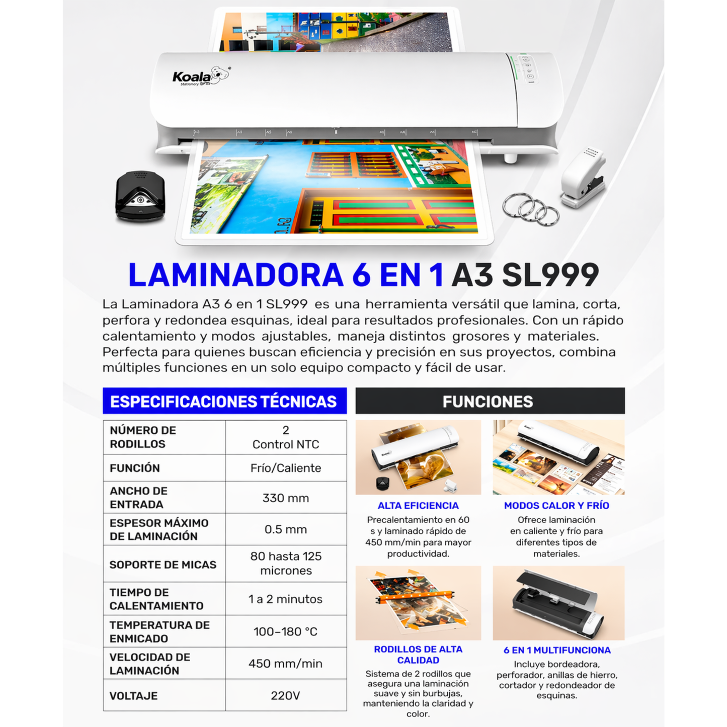 Laminadora 6 en 1 A3 MODELO SL999
