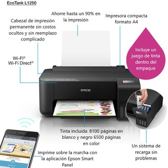 Impresora Epson L1250 Wifi Ecotank Sistema Original - TAINO®