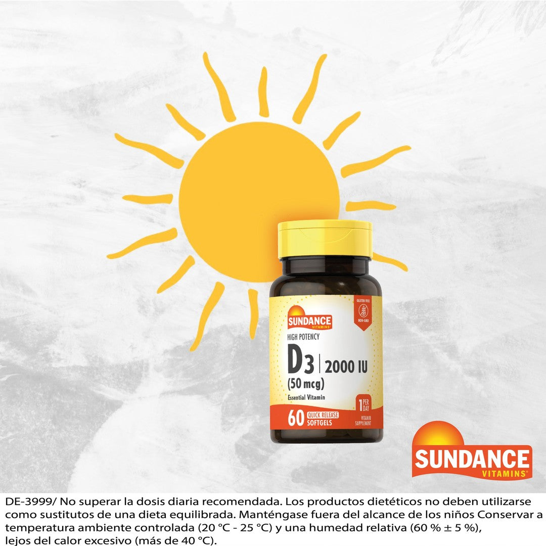 Vitamina D3 60 Cápsulas Blandas 2000IU (50mcg)