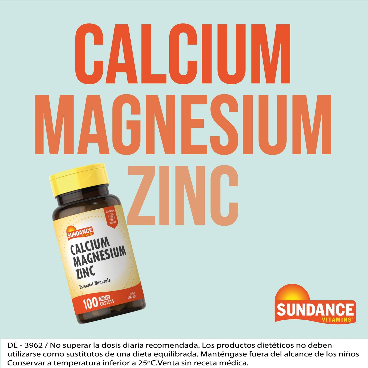 Calcio, Magnesio, Zinc 100 Tabletas Recubiertas