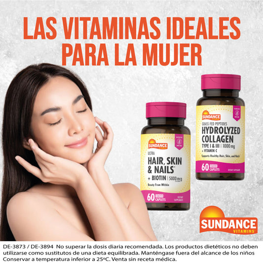 Cabello Piel y Uñas 60 Tabletas Recubiertas 5000mcg