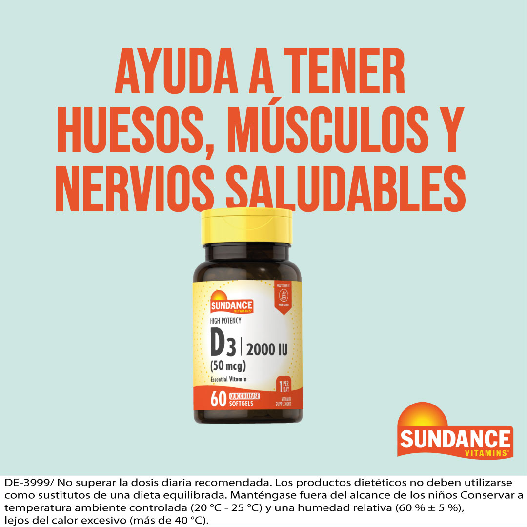 Vitamina D3 60 Cápsulas Blandas 2000IU (50mcg)