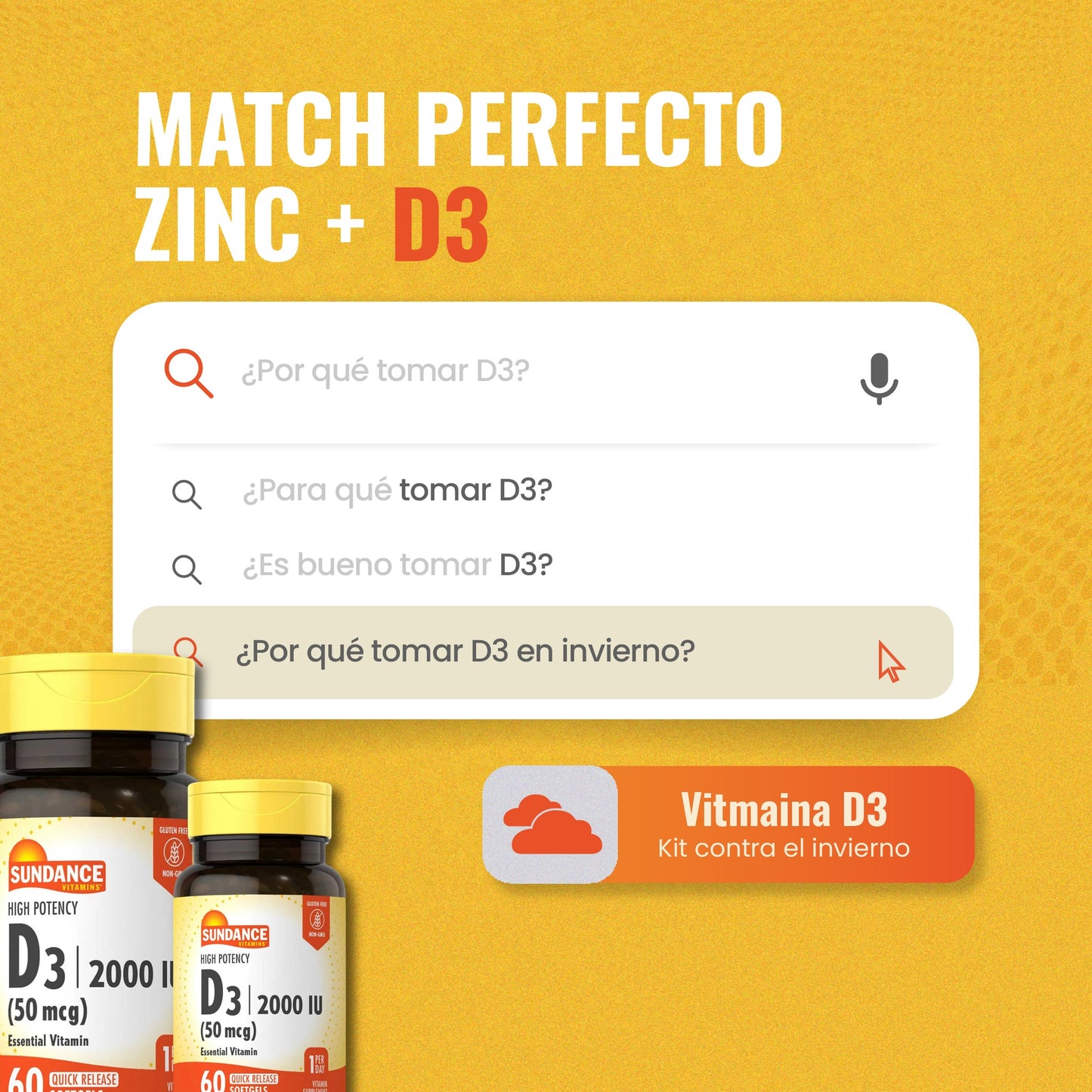 Vitamina D3 60 Cápsulas Blandas 2000IU (50mcg)
