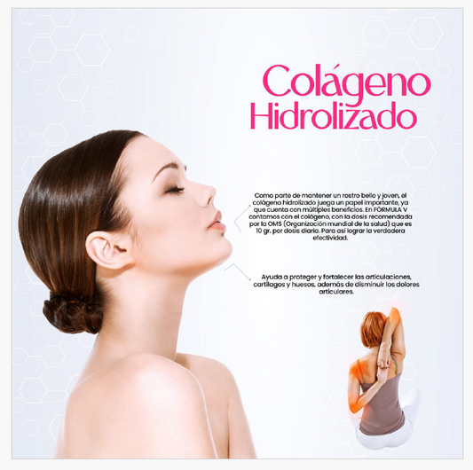 Colágeno Hidrolizado Arandanos Flor de Jamaica Magnesio Fresa Fórmula V 1.1 kg