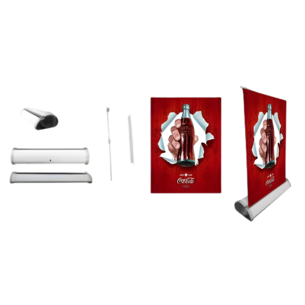 Roll Screen Base Pesada Aluminio Roll Up 2x1 mts con Estuche