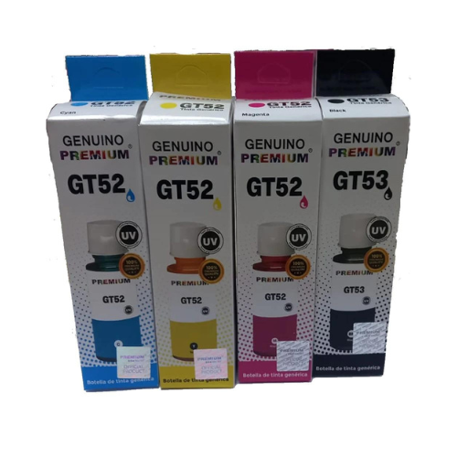 Pack Tinta HP Premium Gt53 Gt52 Black Cian Yellow Magenta - TAINO®