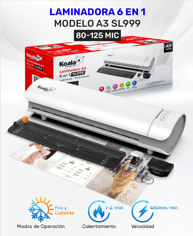 Laminadora 6 en 1 A3 MODELO SL999