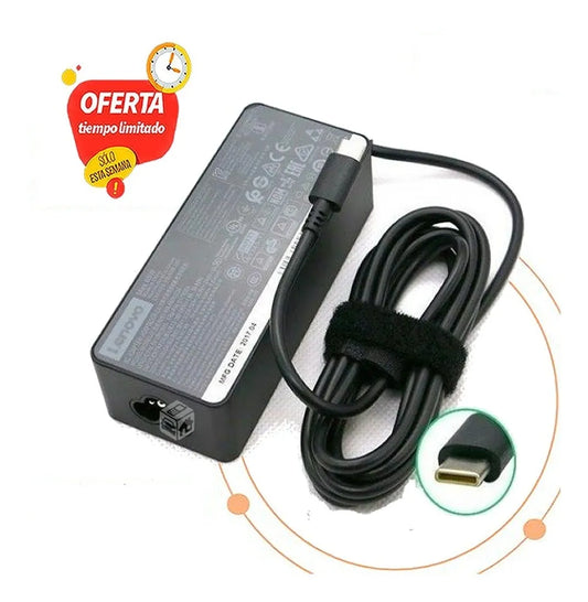 Cargador LENOVO 20v 3.25a 2.25a Punta TYPE C Cable Corriente - TAINO®