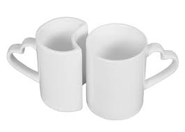 Taza Blanca de Sublimación 11onz Pareja Asa Corazón - TAINO®