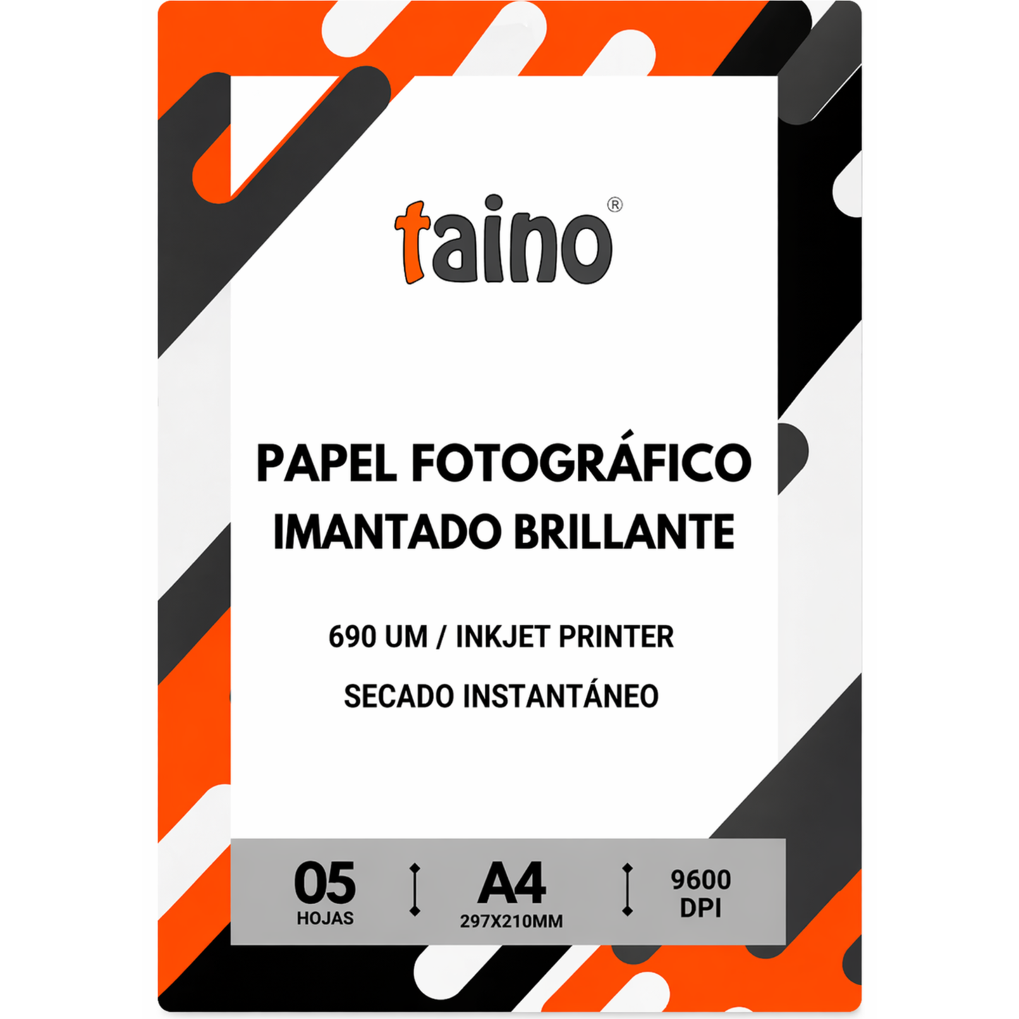 Papel Fotográfico Imantado Brillante Secado Instantáneo 5 Hojas A4