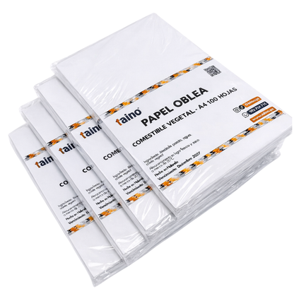 Papel oblea comestible repostería decoraciones 100 Hojas A4 TAINO®