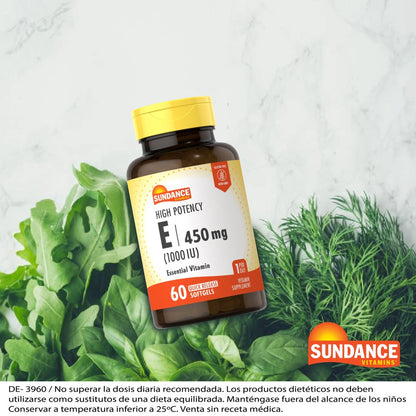 Vitamina E 60 Cápsulas Blandas 1000IU 450mg