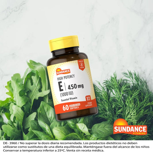Vitamina E 60 Cápsulas Blandas 1000IU 450mg