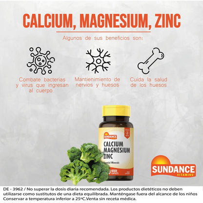 Calcio, Magnesio, Zinc 100 Tabletas Recubiertas