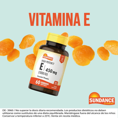 Vitamina E 60 Cápsulas Blandas 1000IU 450mg