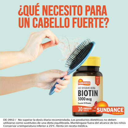 Biotin 30 Tabletas Disolución Rápida 5000mcg
