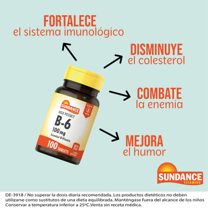 Vitamina B-6 100 Tabletas 100mg