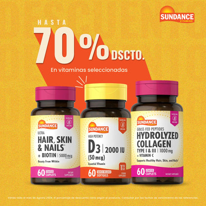 Cabello Piel y Uñas 60 Tabletas Recubiertas 5000mcg