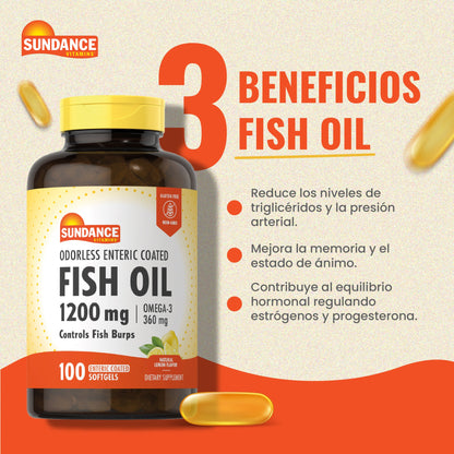 Omega 3 Aceite de Pescado 100 cápsulas blandas 1200mg