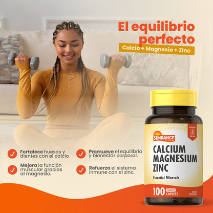 Calcio, Magnesio, Zinc 100 Tabletas Recubiertas