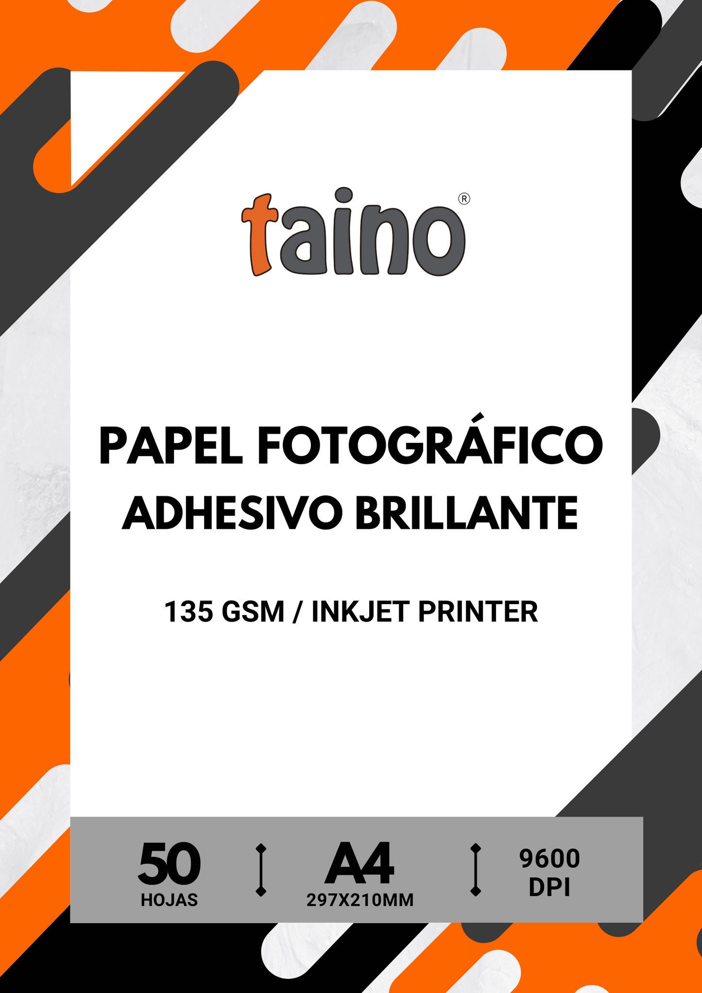 Papel Fotográfico Adhesivo Brillante Paquete de 50 Hojas A4