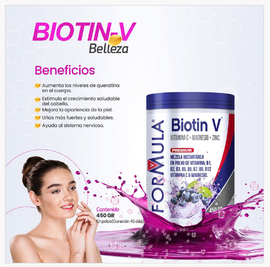 Biotín V Magnesio Zinc Belleza Brillo Capilar 450 gramos