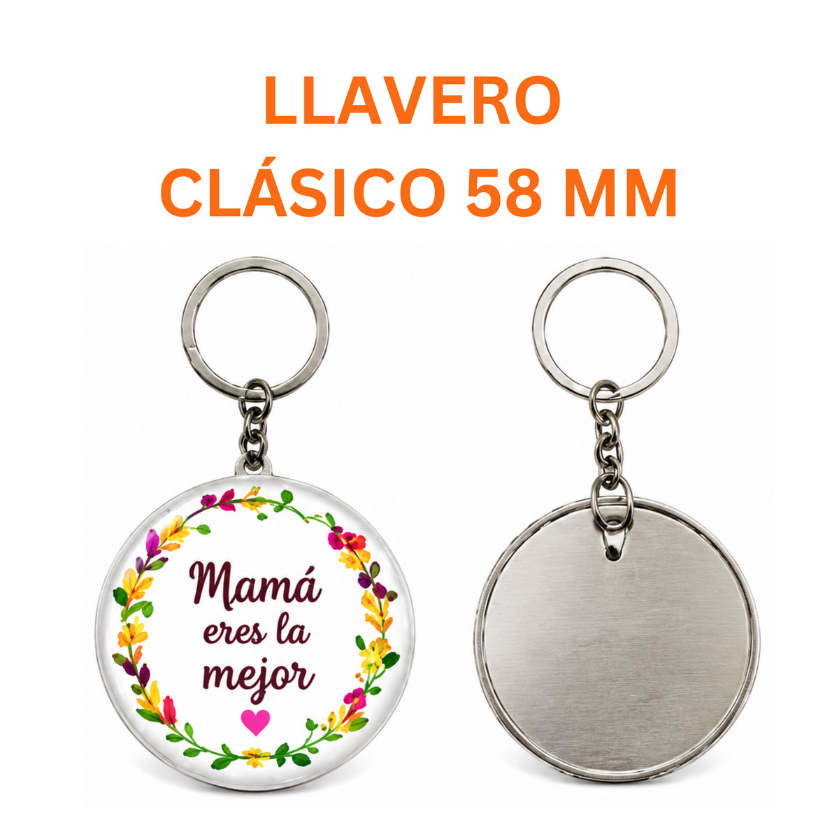Llavero Clásico Circular Personalizable 58 mm | 50unidades
