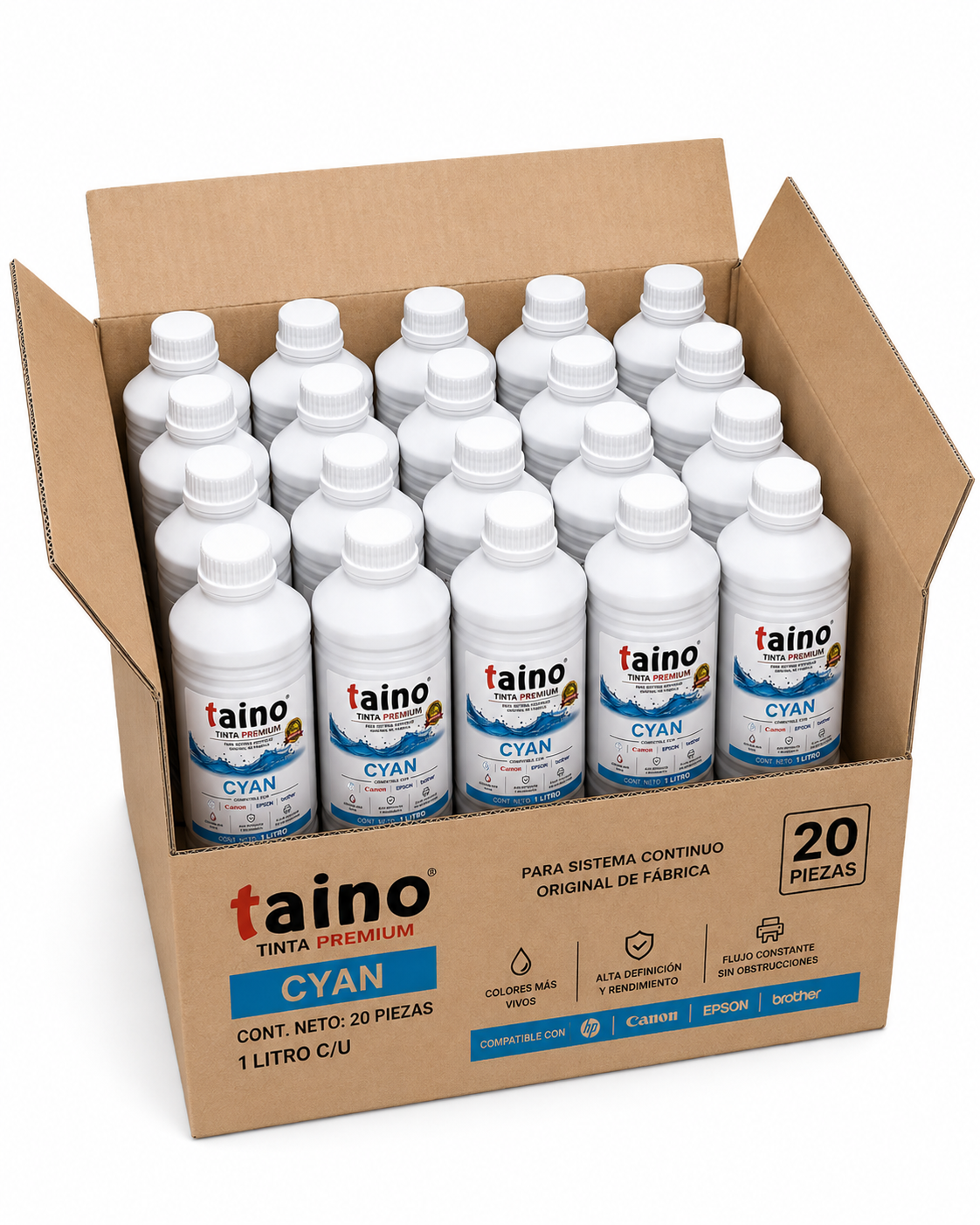 Tinta Cyan TAINO® PREMIUM DYE CISS – 1 Litro