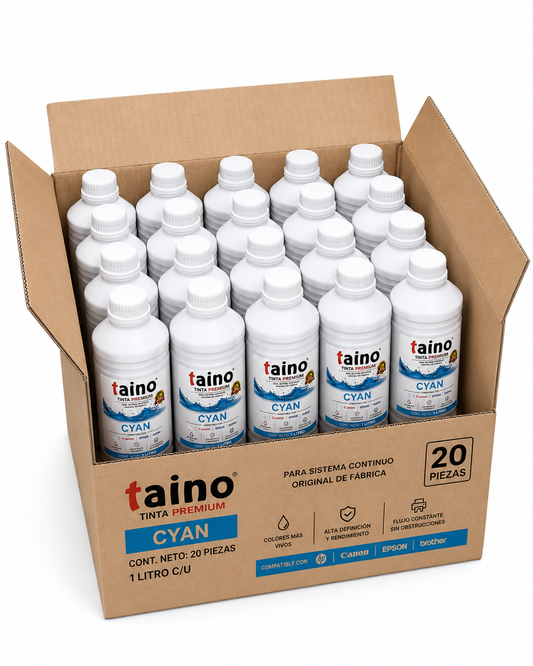 Tinta Cyan TAINO® PREMIUM DYE CISS – 1 Litro
