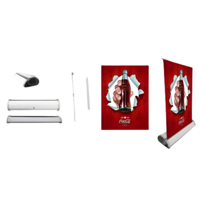 Roll Screen Base Pesada Aluminio Roll Up 2x1 mts con Estuche