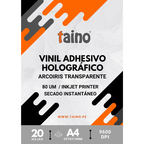 Vinil Holográfico Plateado Varios Diseños 20 hojas A4