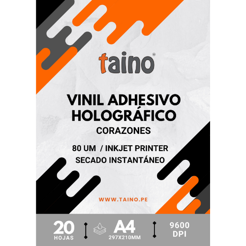 Vinil Holográfico Plateado Varios Diseños 20 hojas A4