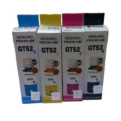 Tinta Pack Premium HP Gt53 Gt52 Black Cian Yellow Magenta