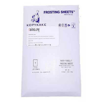 Papel Azúcar Comestible A4 FhotoFrost Para Foto Torta 24 Hojas - TAINO®
