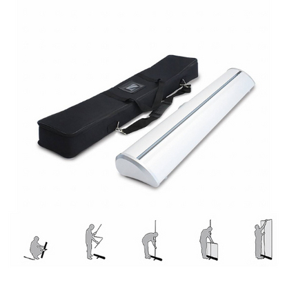 Roll Screen Base Pesada Aluminio Roll Up 2x1 mts con Estuche