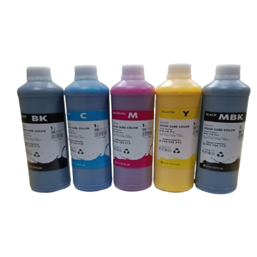 Tinta Pack Compatible Para Plotter SureColor Epson 1 Litro Black MB Mate Cian Yellow Magenta