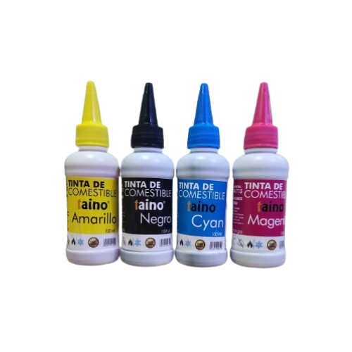 Tinta Pack Comestible Vegetal 100ml Negro Cian Yellow Magenta