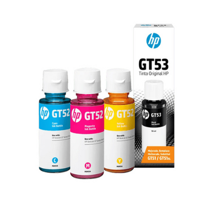 Tinta Hp Gt52 Gt53 Original Black Cian Yellow Magenta - TAINO®