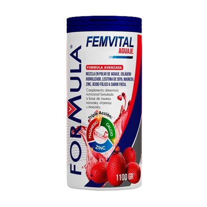 Fem Vital Aguaje Colageno Magnesio Acido Folico Sabor Fresa Fórmula V  1.1 kg - TAINO®