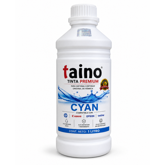Tinta Cyan TAINO® PREMIUM DYE CISS – 1 Litro