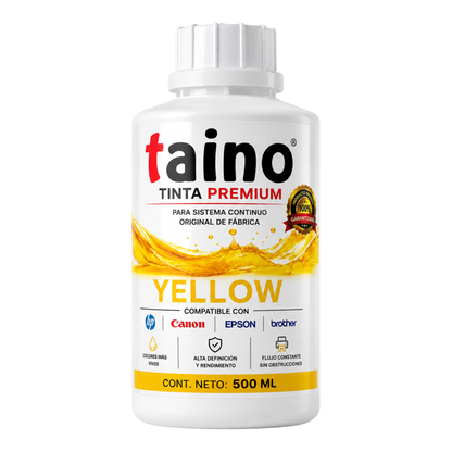 Tinta Yellow TAINO® Premium DYE CISS – 500 ml