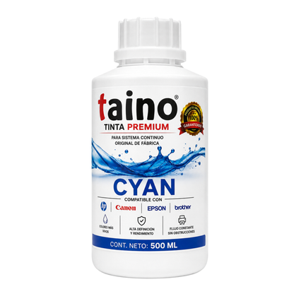 Tinta Cyan TAINO® Premium DYE CISS – 500 ml