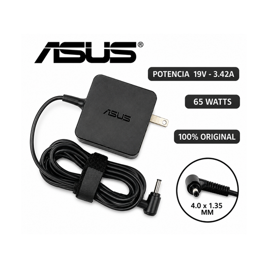 Cargador asus 19v 3.42a original punta delgada