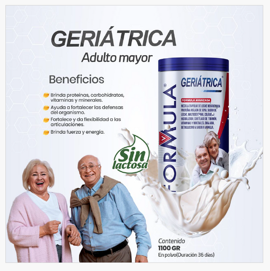 Geriátrica Leche Proteinas Vitaminas y Minerales Sin Lactosa 1.100Gr