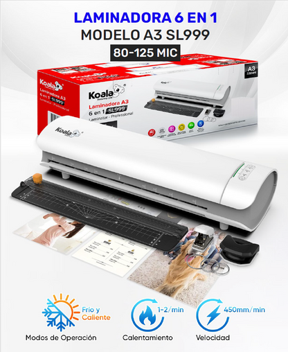 Laminadora 6 en 1 A3 MODELO SL999