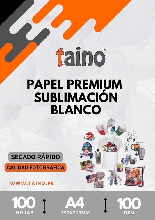 Papel de Sublimación Blanco Premium A4 100 Hojas Secado Rápido