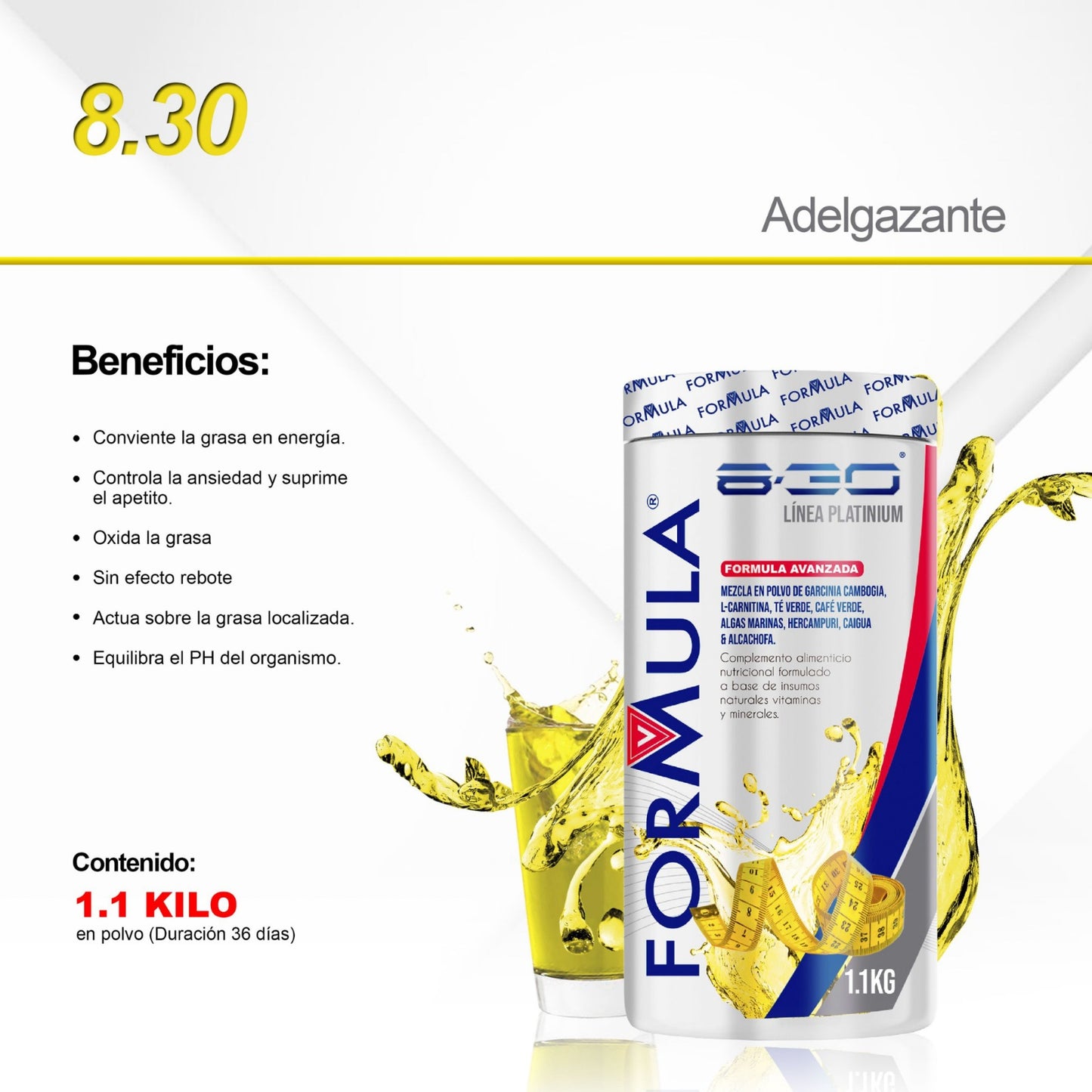 Quemador de Grasa 8.30 Fórmula V 1.1Kg