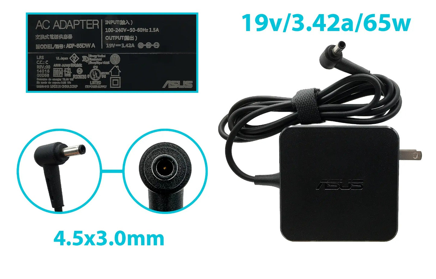 Cargador Original para Laptop Asus Punta Aguja 19V 3.42A