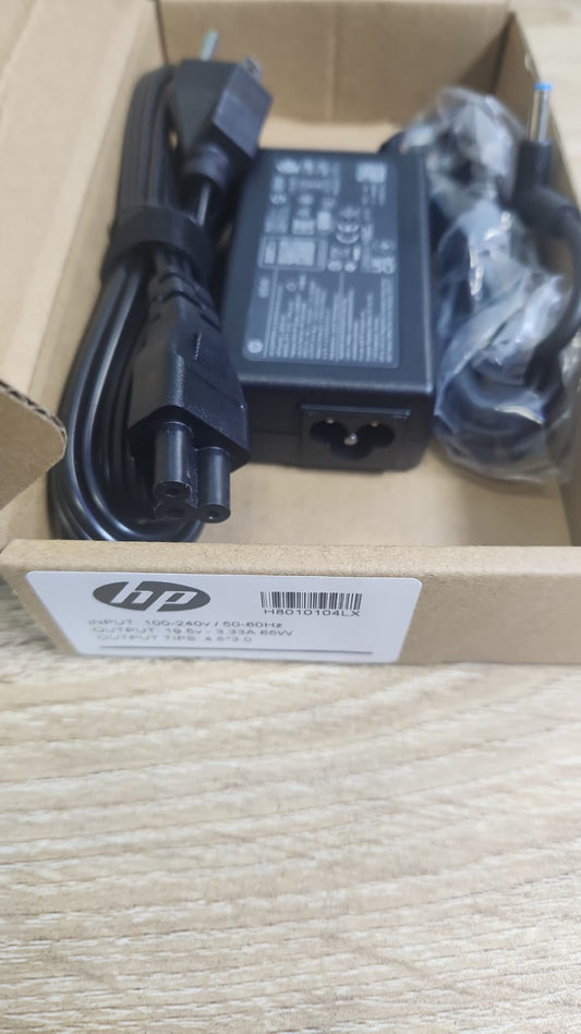 Cargador HP ORIGINAL 19.5v 3.33a Punta Azul Cable Corriente